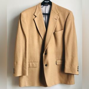 Burberrys Vintage 100% Cashmere Beige Tan Vintage Suit Jacket Blazer SZ UNK